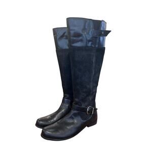 Size 10.5 M San Jacinto Company Womens Flat Tall Boots Leather Black Riding Boot
